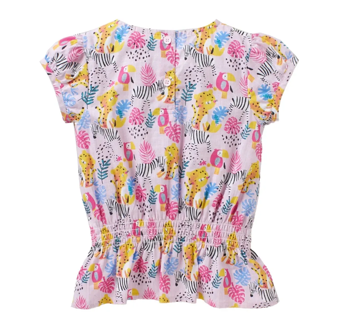 Girls Jungle Print Top - Pink