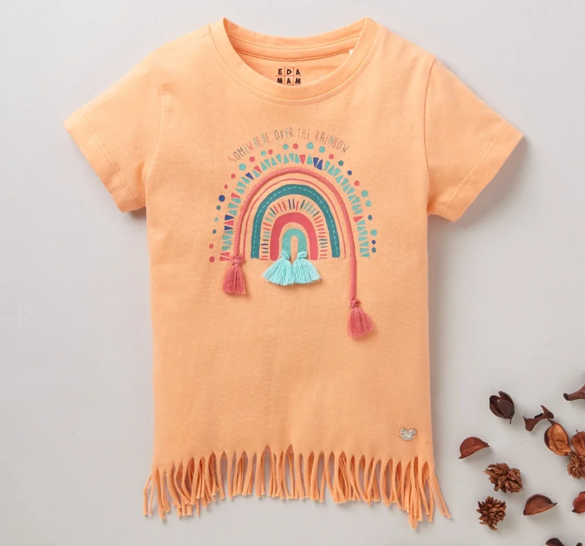 Girls Graphic Print Tee - Orange