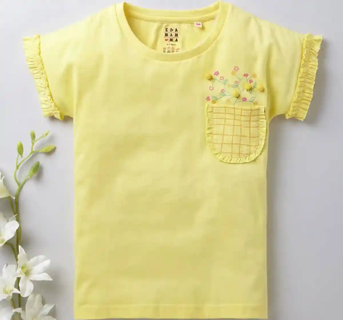Girls Graphic Print Tee - Yellow