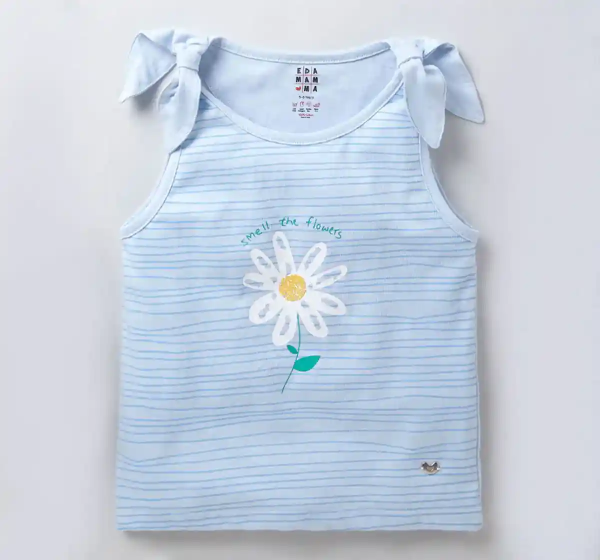 Girls Sleeveless Bow Tee - Blue