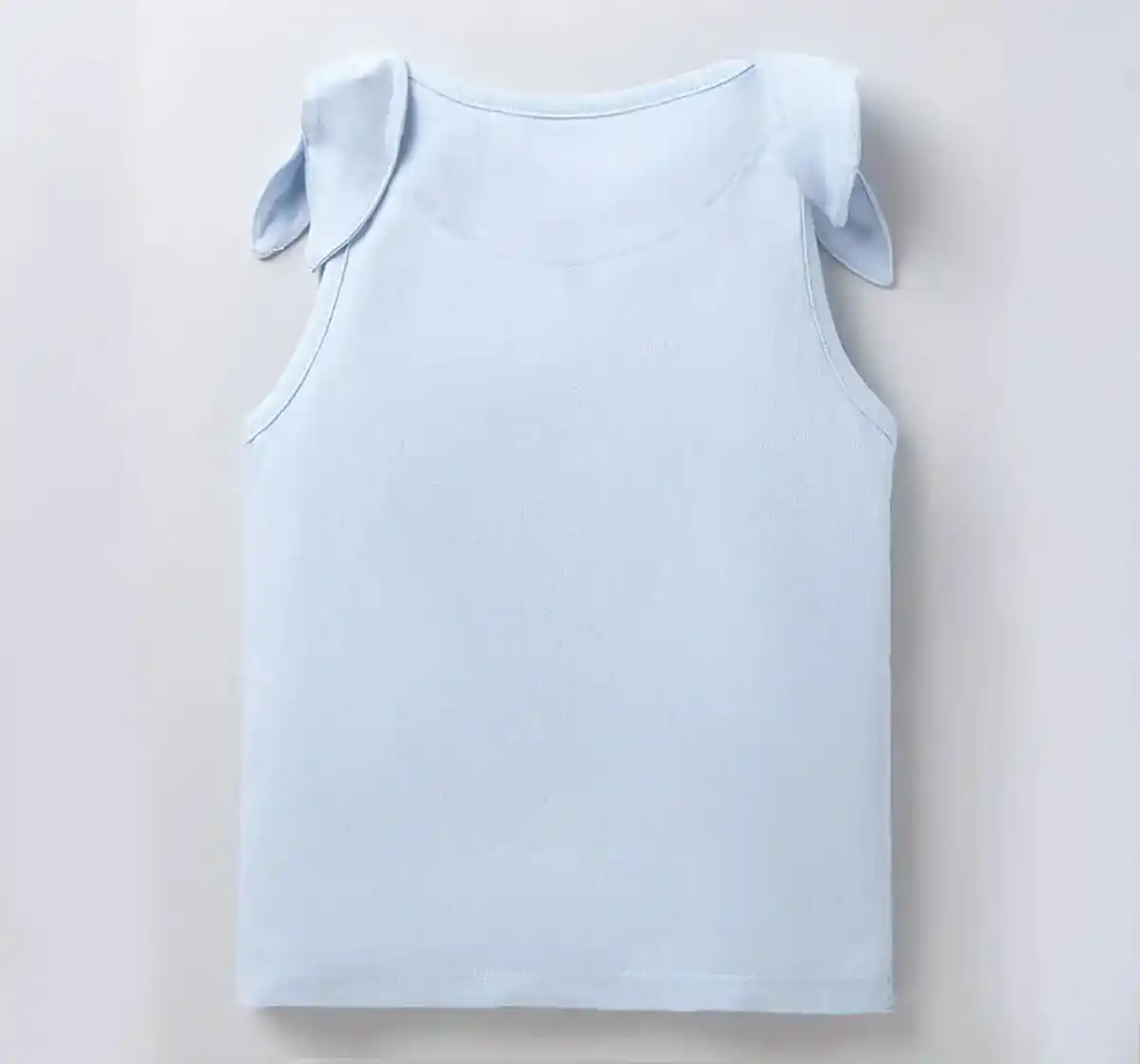 Girls Sleeveless Bow Tee - Blue