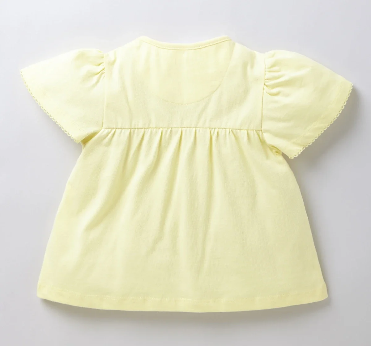 Girls Embroidered Yoke Tee - Lemon