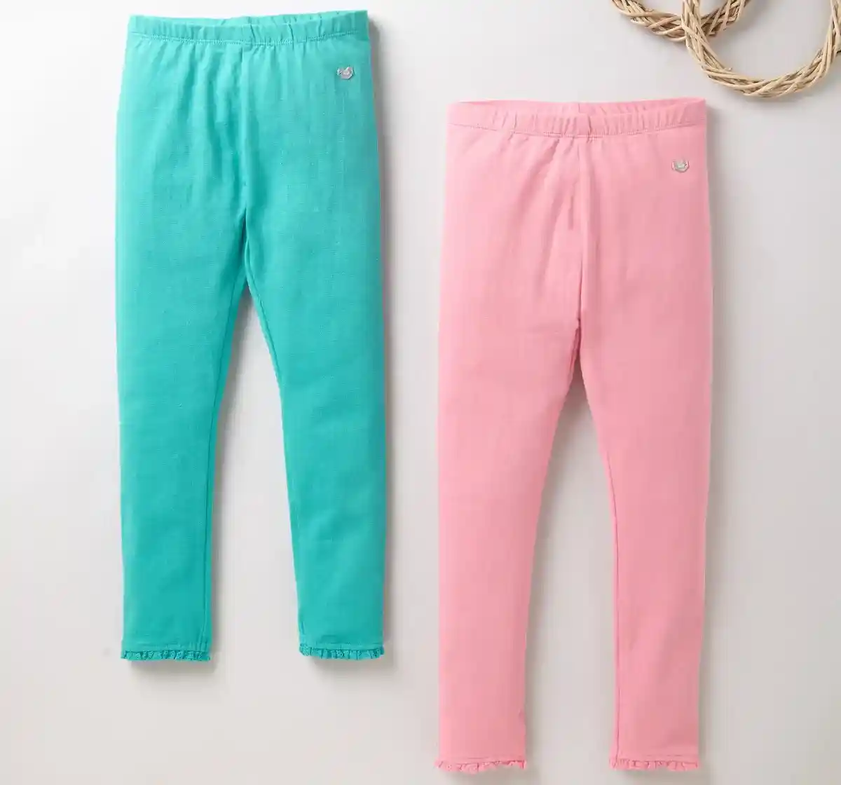 Girls Pack Of 2 Leggings - Pink/Blue
