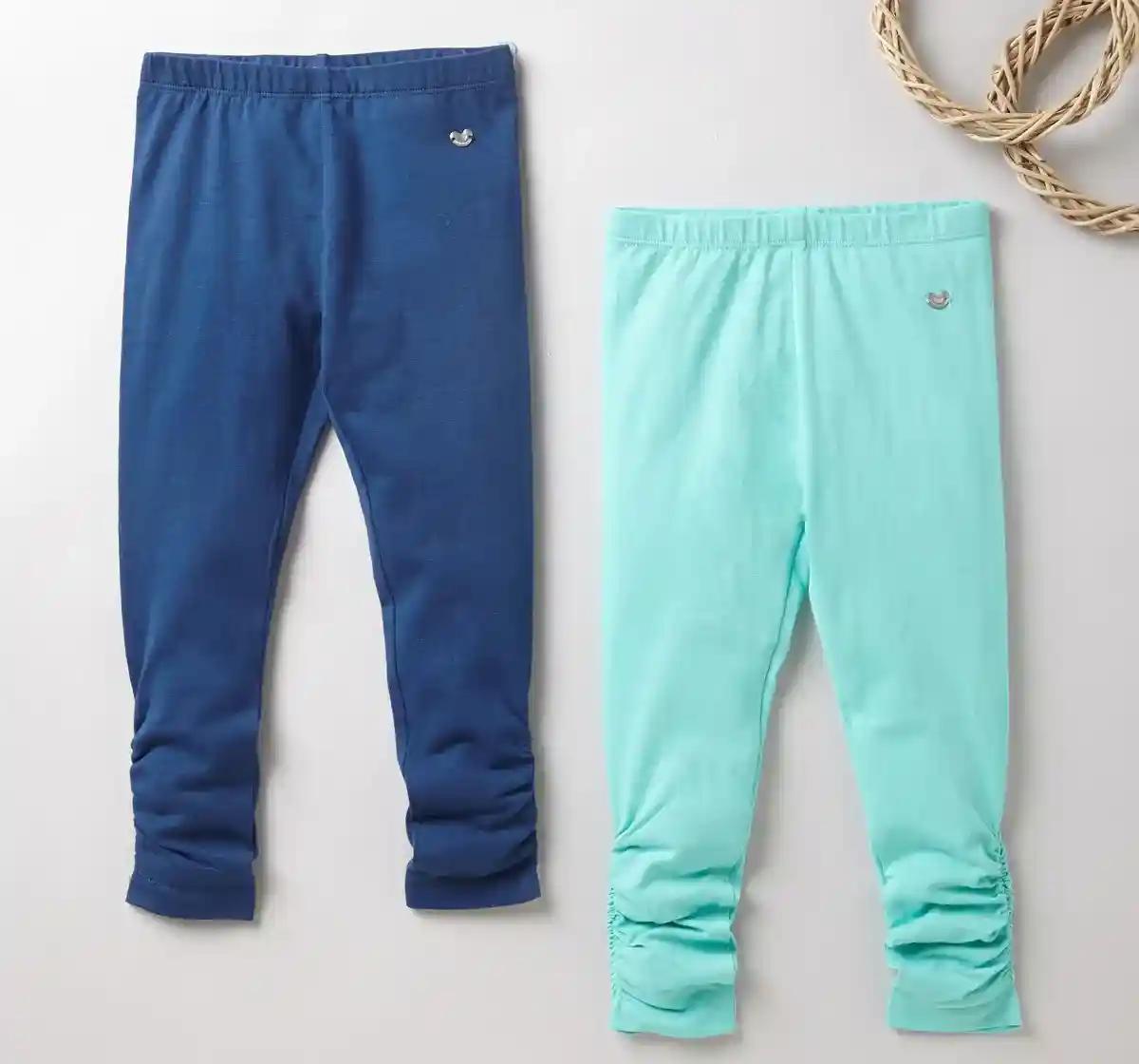 Pack Of 2 Leggings - Lt Blue/Navy