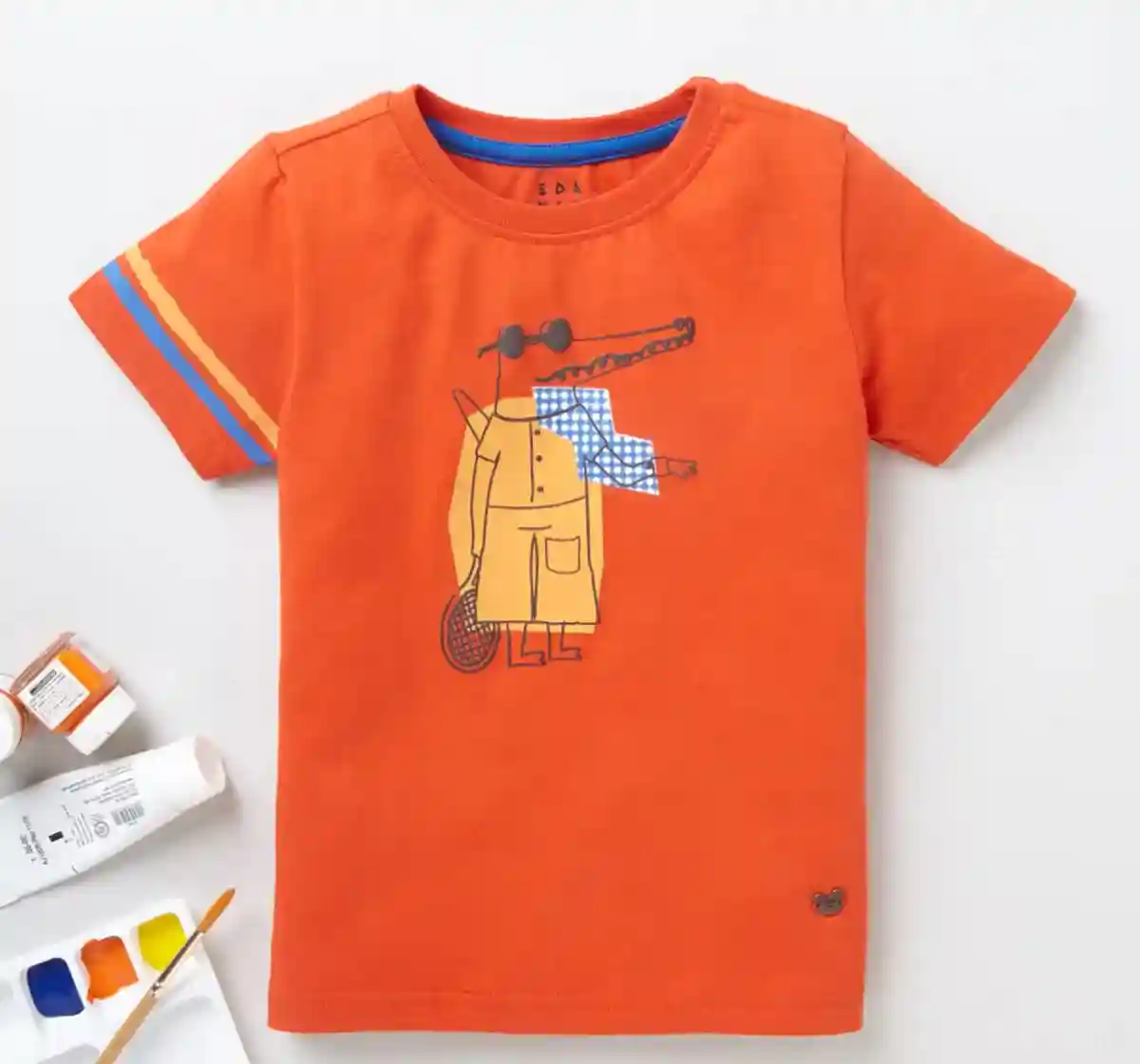 Unisex Graphic Print Tee - Orange