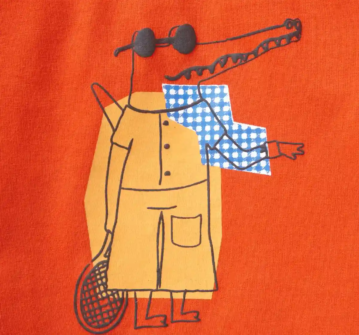 Unisex Graphic Print Tee - Orange