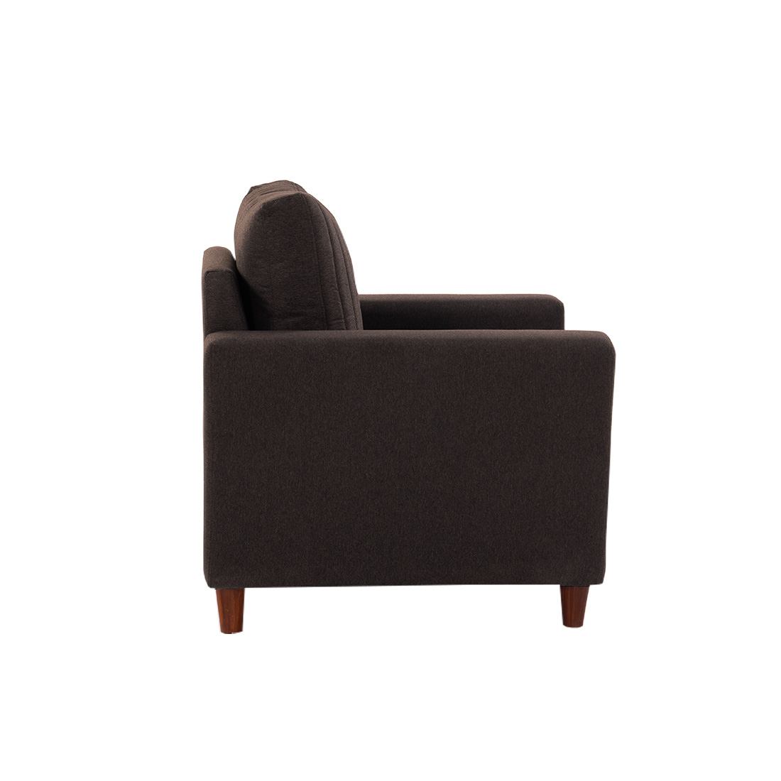 neudot Roman Sofa for Living Room |1 Person Sofa|Premium Fabric with Cushioned Armrest | Solid Wood Frame|1 Seater in Chocolate Brown Color