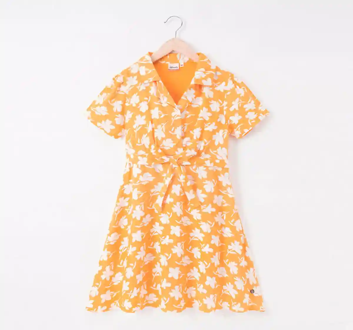 Girls Lapel Collar Dress