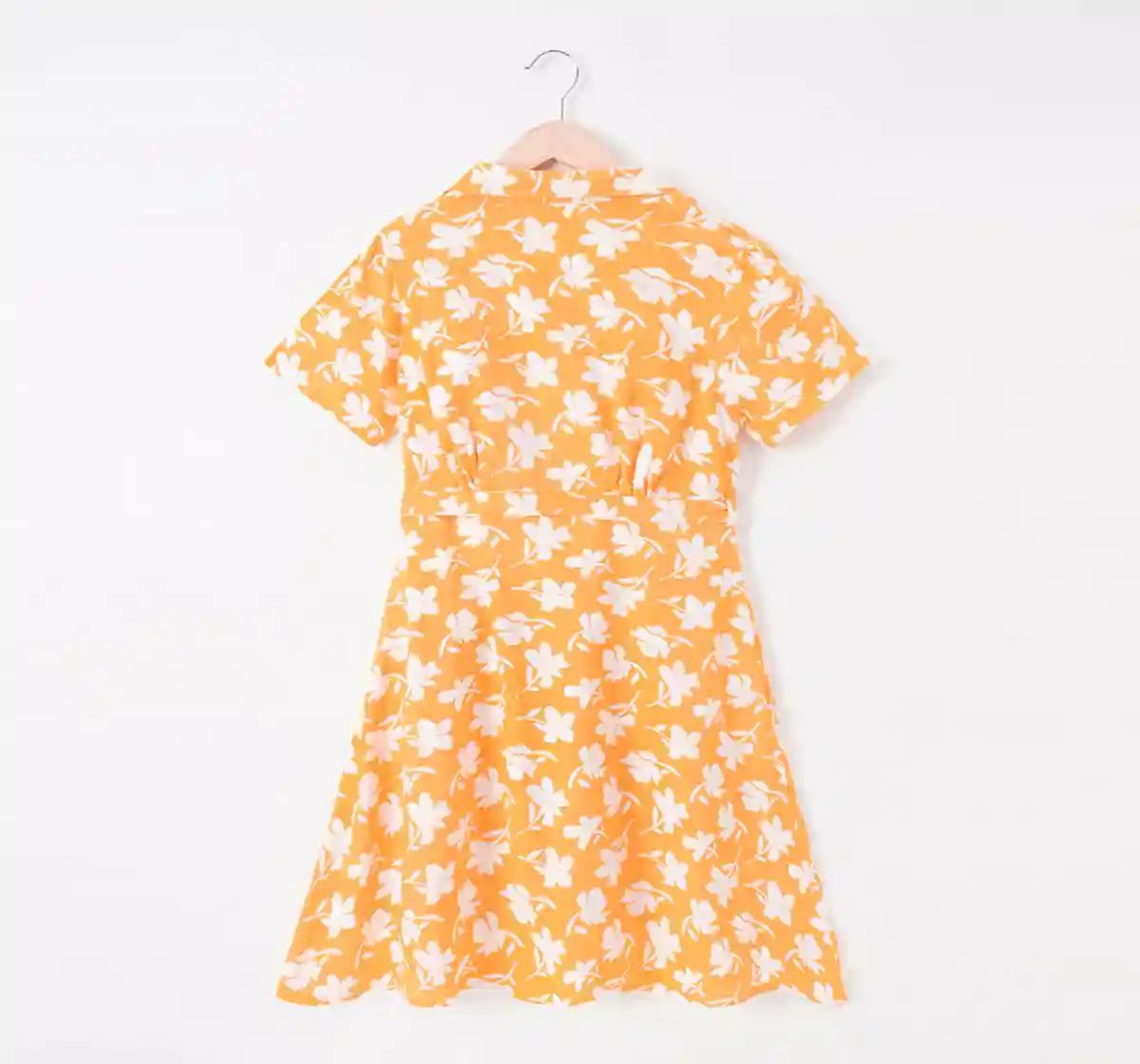 Girls Lapel Collar Dress