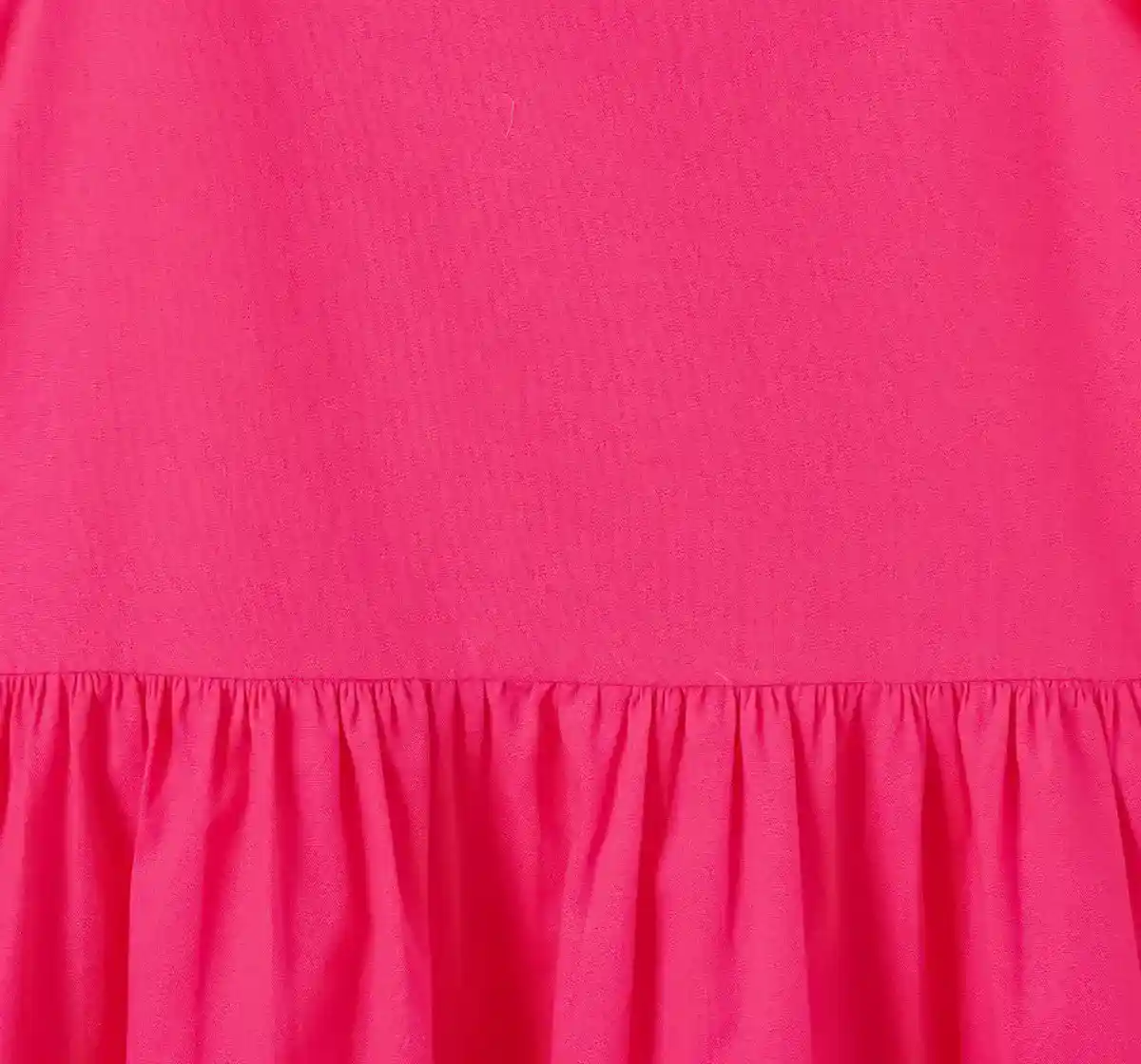 Girls Pink Puff Sleeves Tier Dress