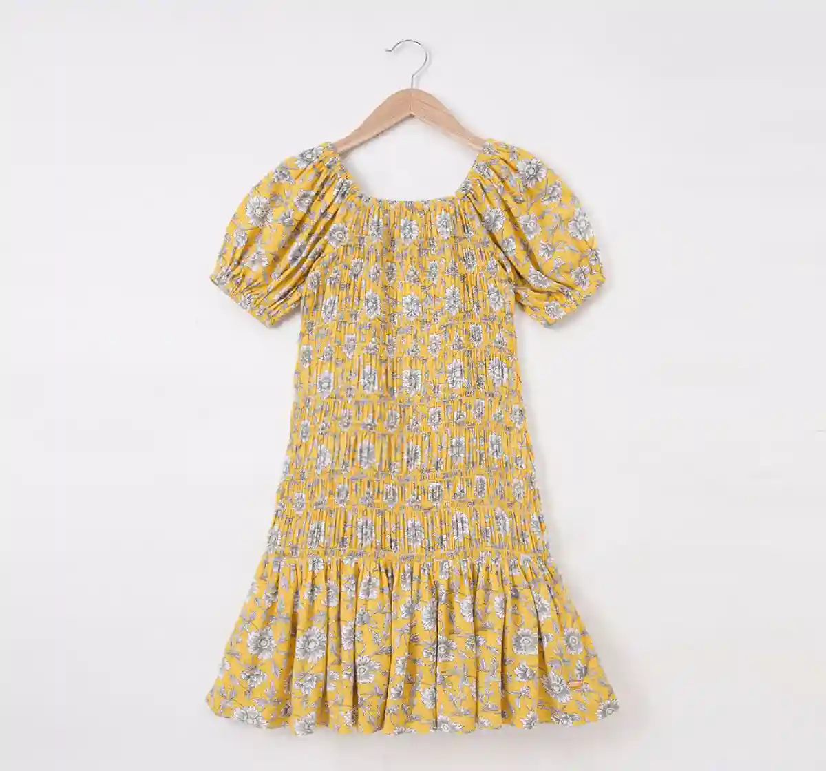 Girls Floral Smocked Dress