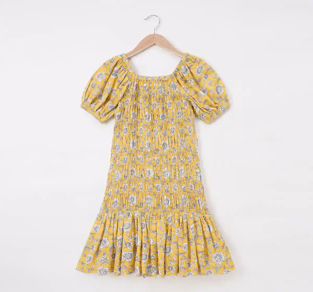 Girls Floral Smocked Dress