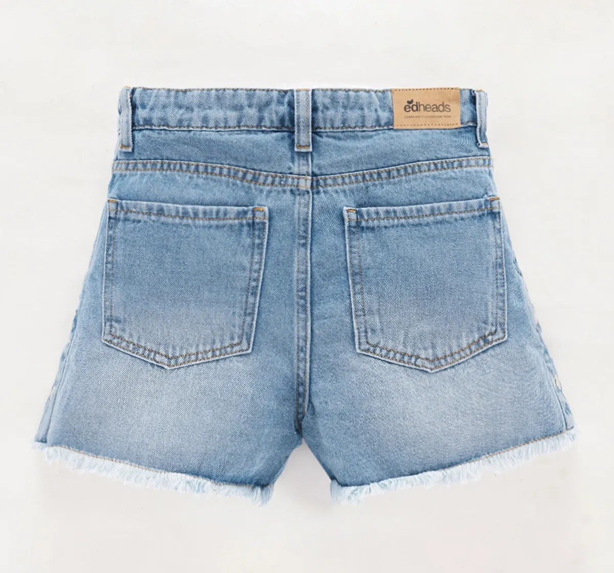Girls High Waist Shorts - Light Wash