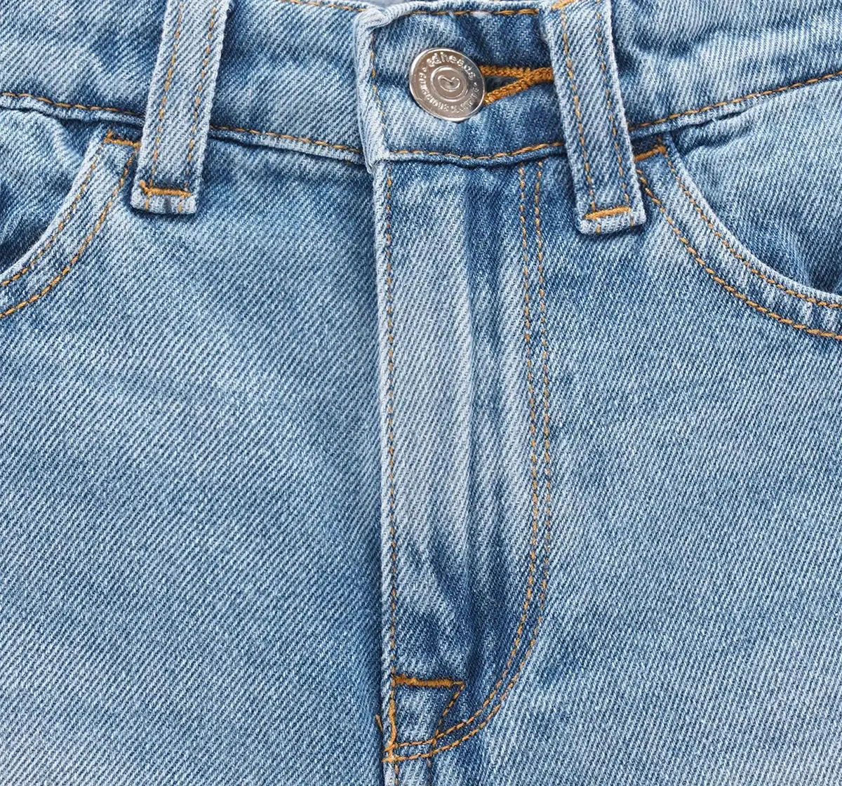 Girls High Waist Shorts - Light Wash