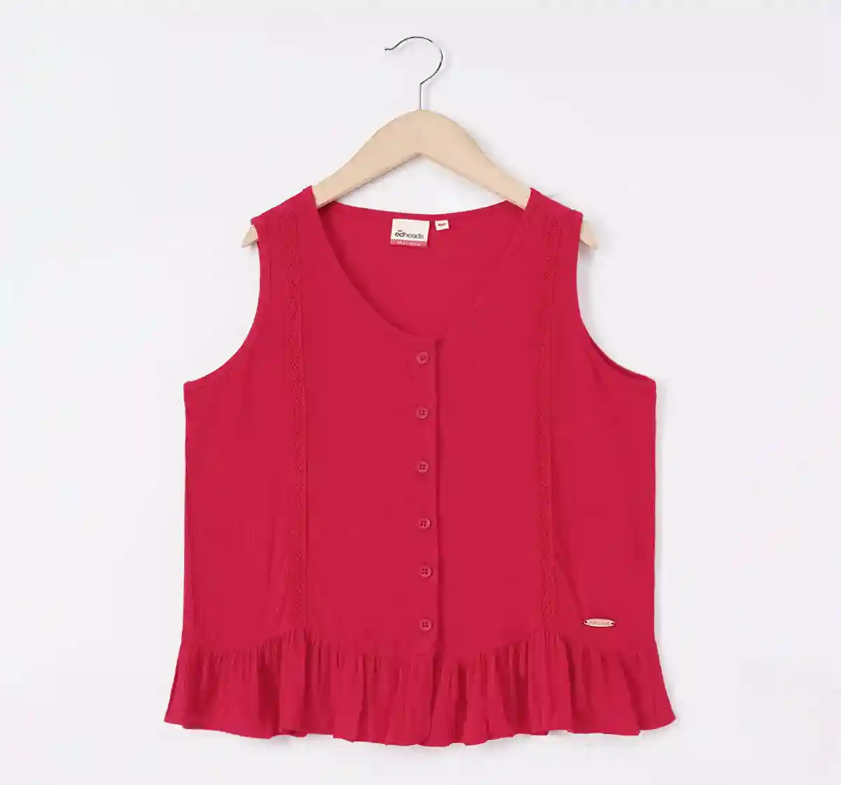 Girls Red Peplum Top