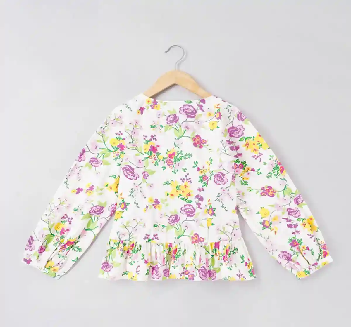 Girls Floral Front-Open Top