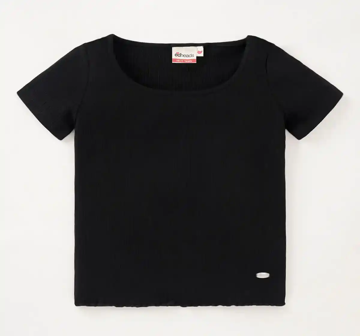 Girls Scoop Neck T-Shirt - Black