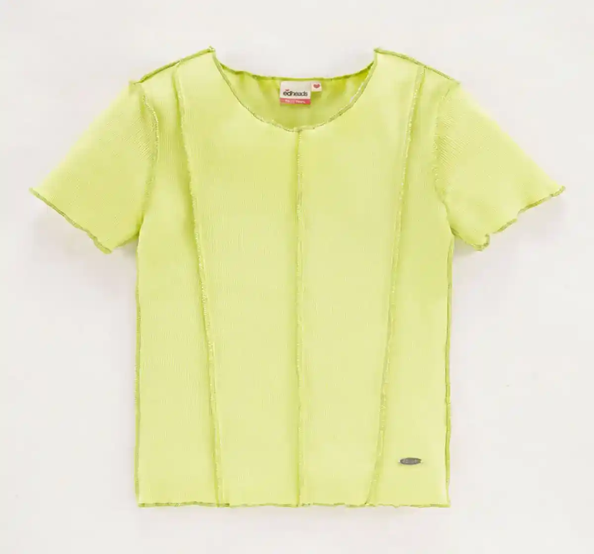 Girls Lime Ribbed Tee