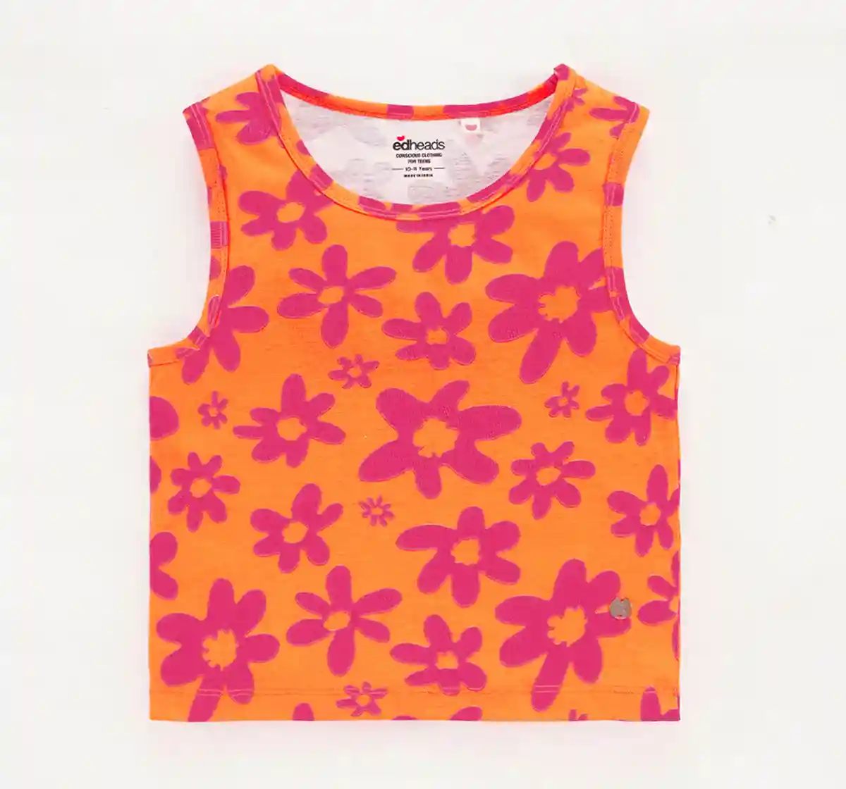 Girls Waist Length Printed Tank Tee