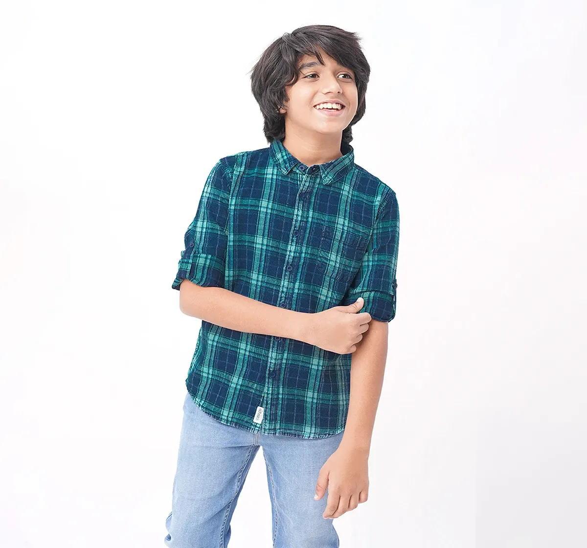 Boys Indigo Checks Shirt