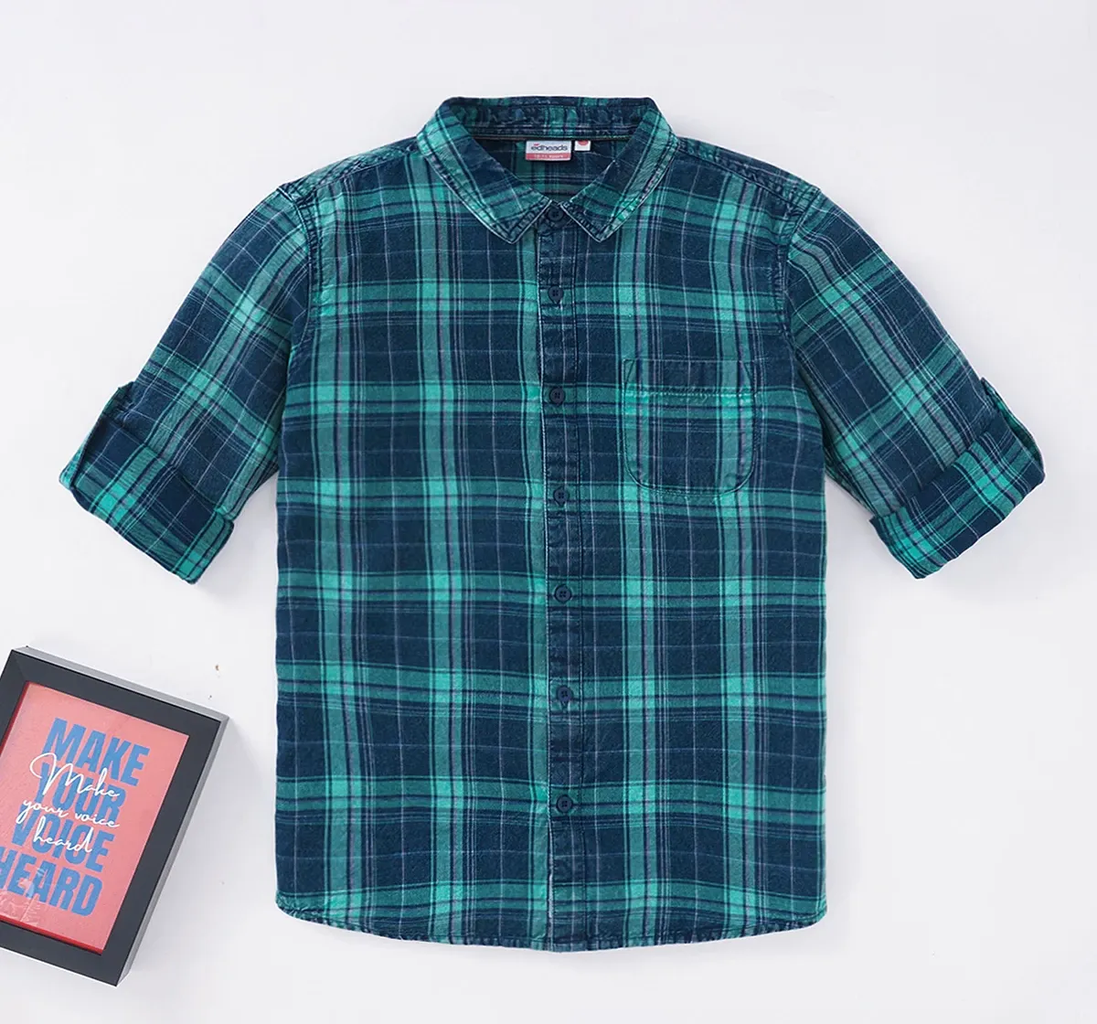 Boys Indigo Checks Shirt