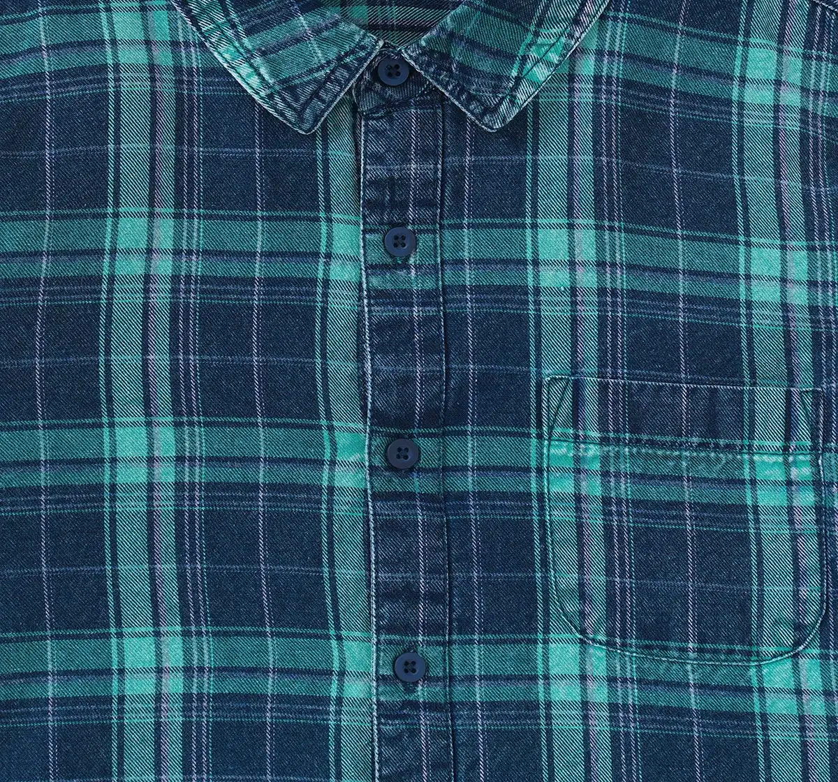 Boys Indigo Checks Shirt