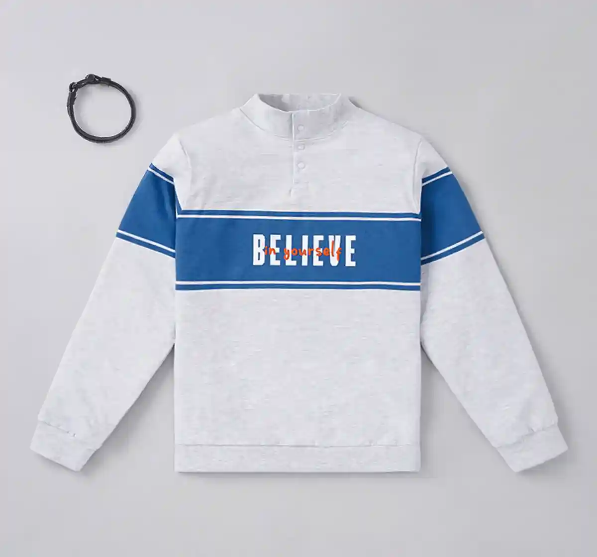 Boys Sweatshirt With Troyer Neck
