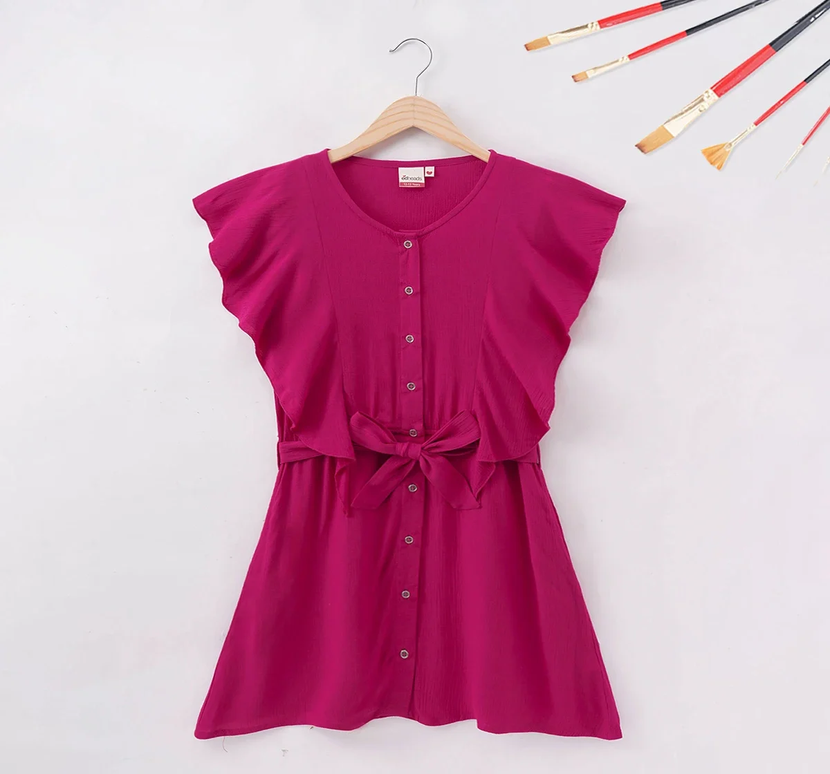 Girls Pink Frilled Dress