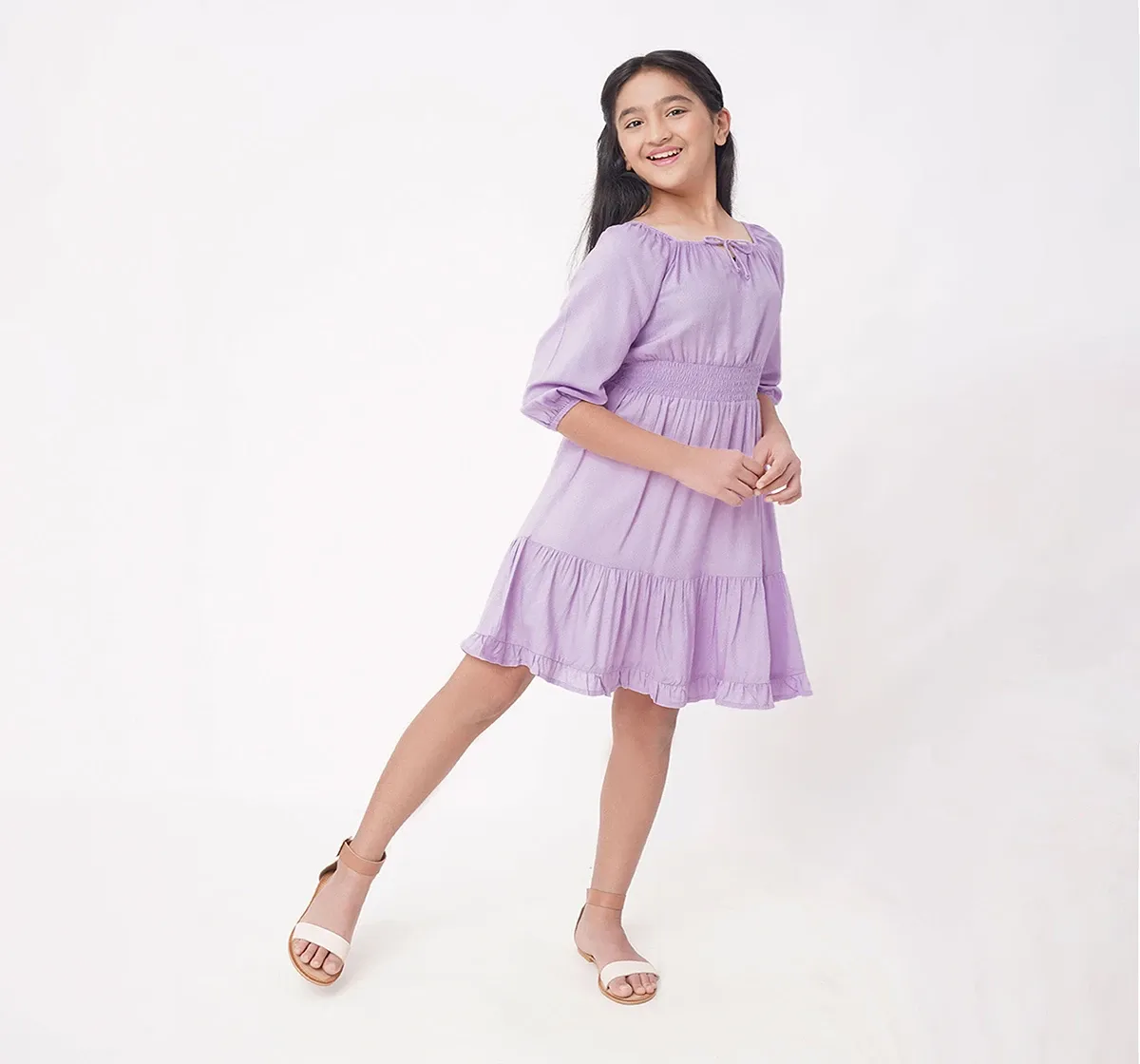 Girls Smocking Dress - Lavender