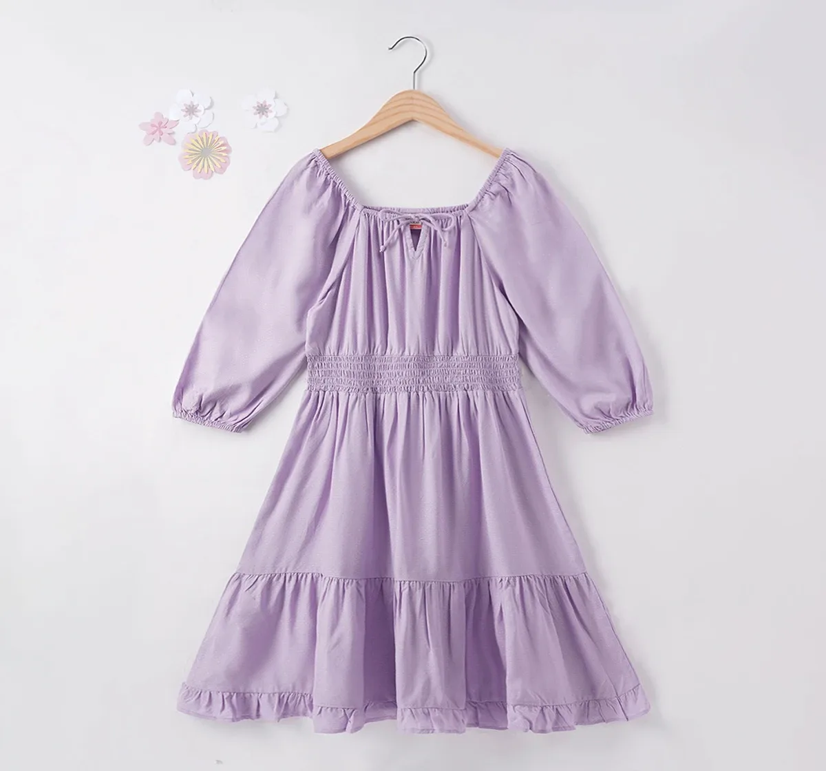 Girls Smocking Dress - Lavender