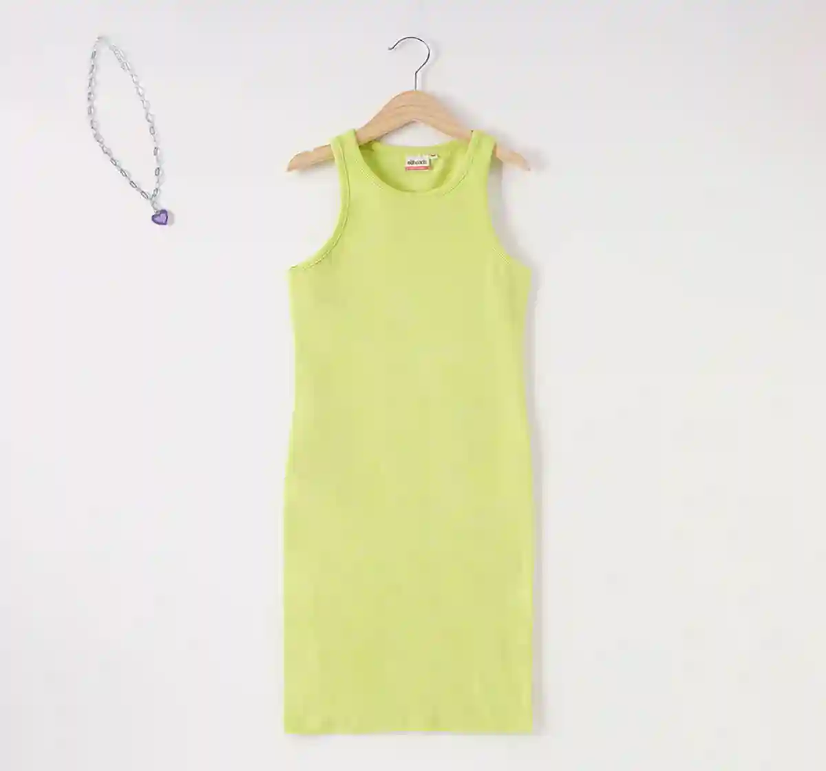 Girls Green Rib Dress