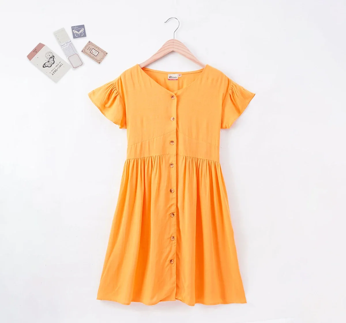 Girls Front Button Dress