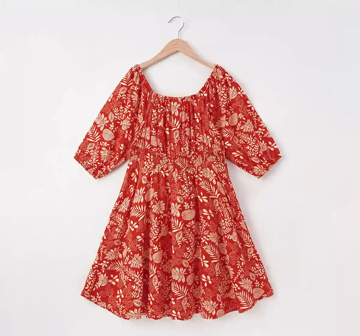 Girls Floral Printed Dress - Pink