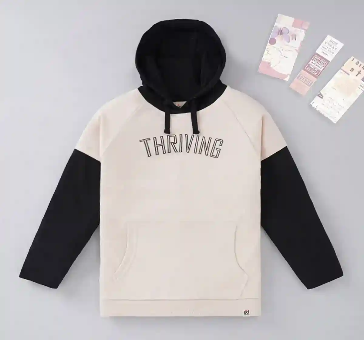 Girls Colour Blocked Sweatshirt With Hoodie