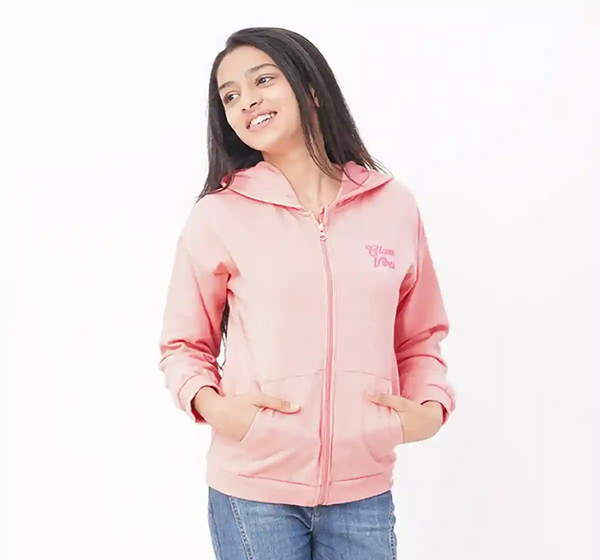 Girls Knit Jacket With Hoodie