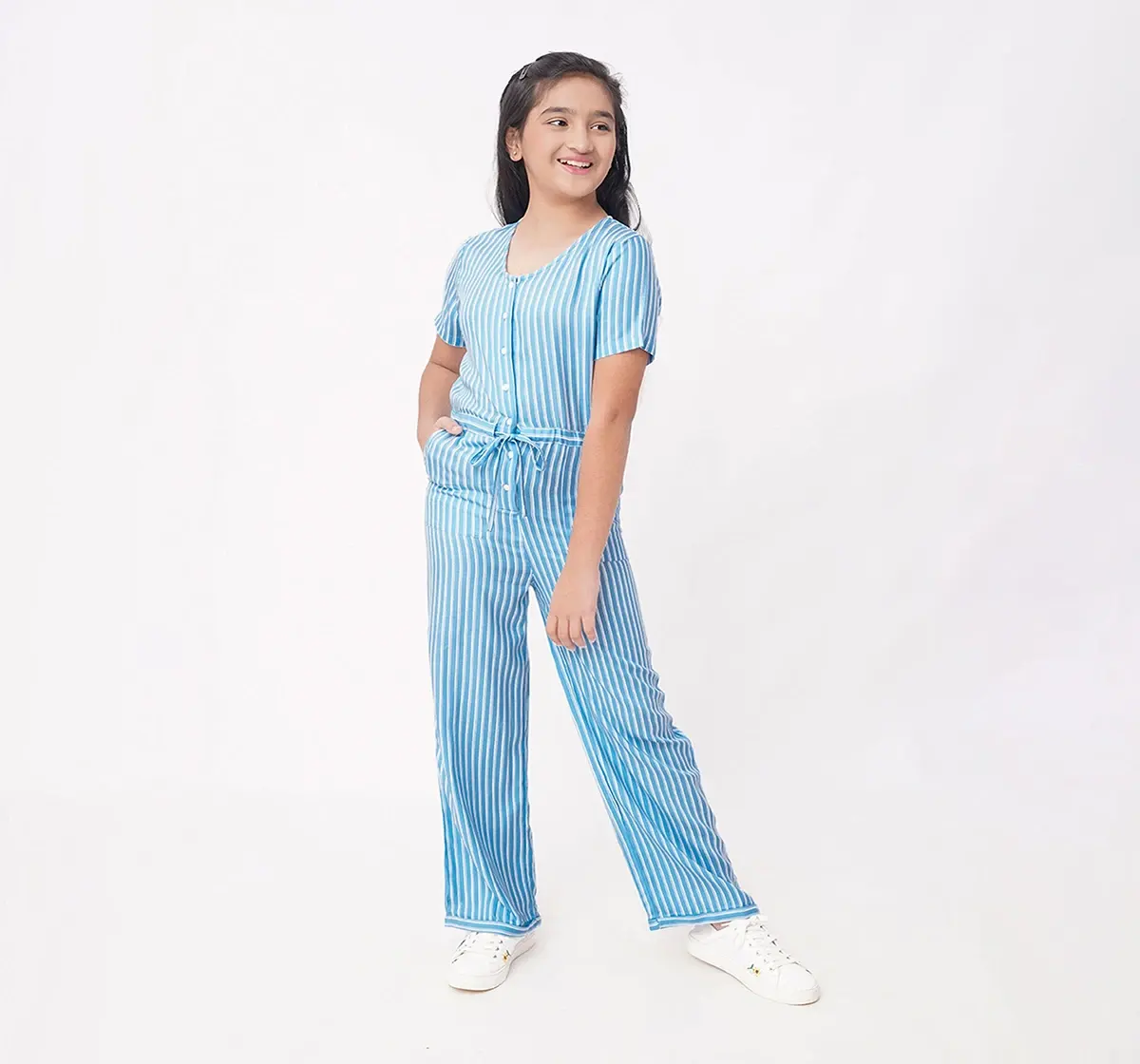 Girls Halter Neck Jumpsuit - Blue