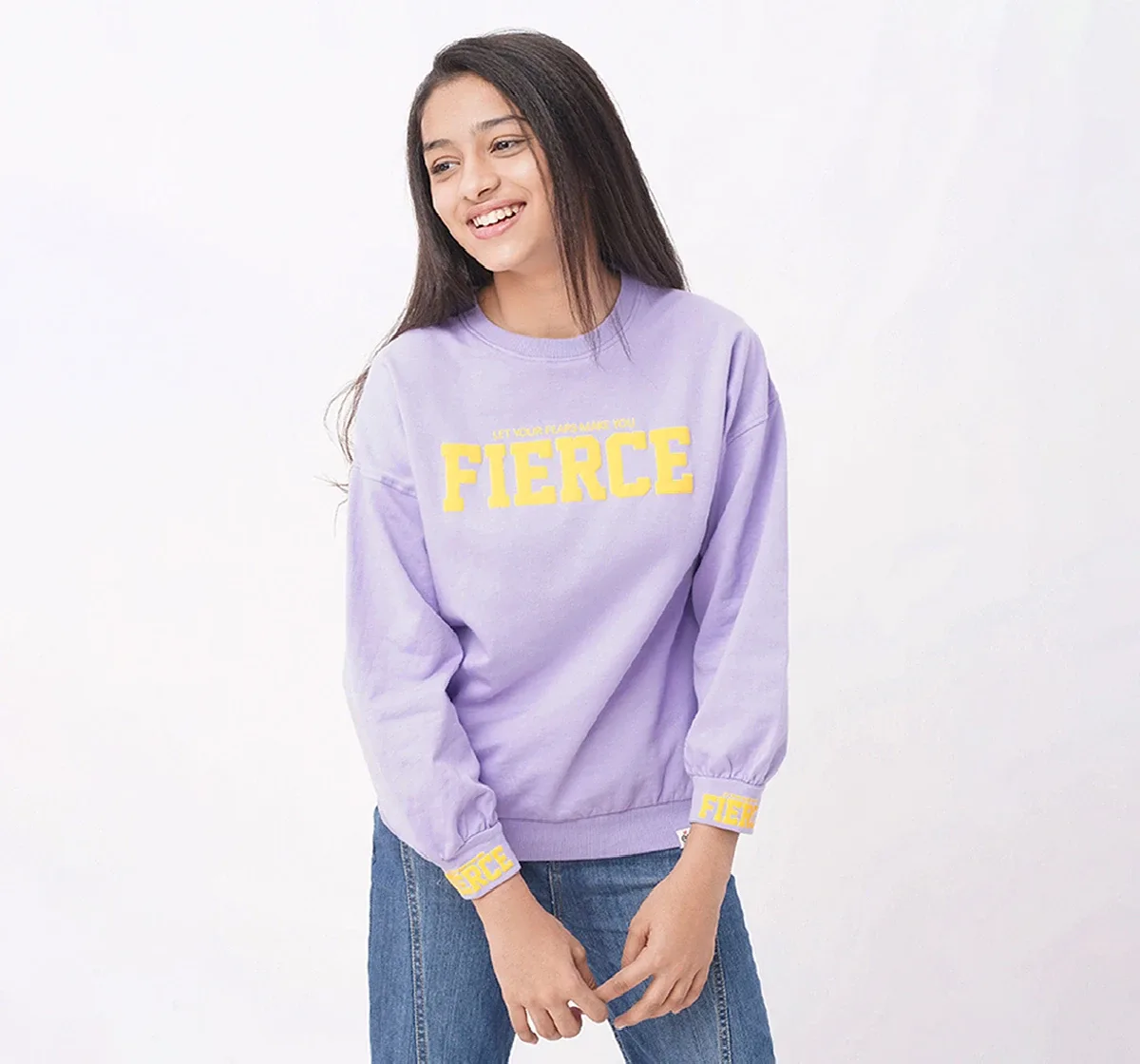 Girls Oversized Sweatshirt With Print