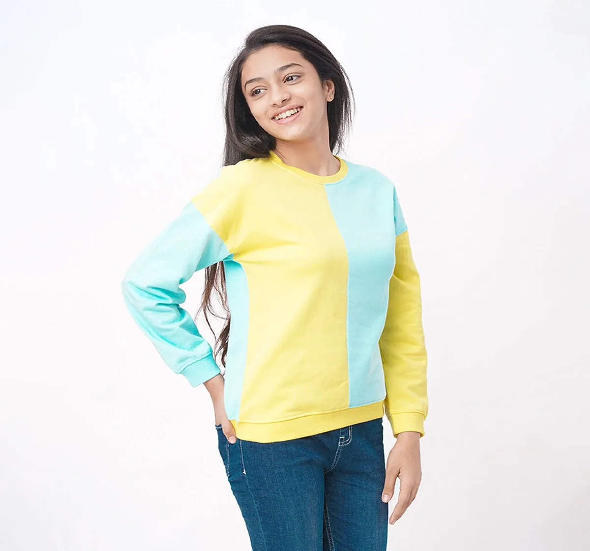Girls Colour Blocked Sweatshirt