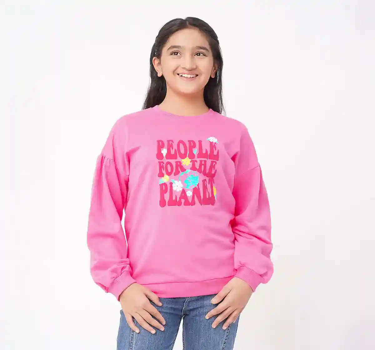 Girls Extended Shoulder Sweatshirt