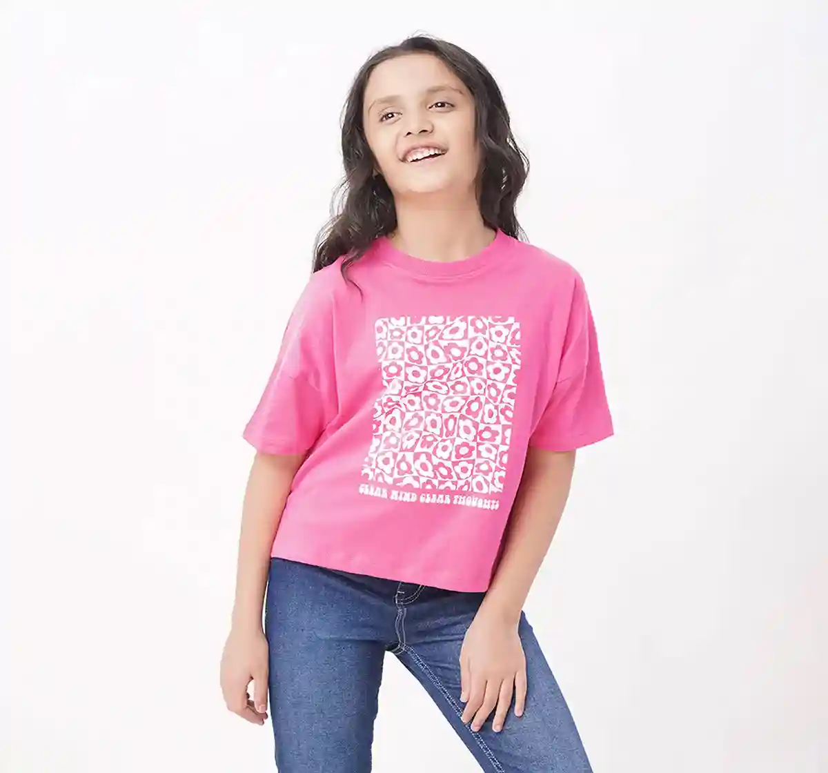 Girls Boxy Tee With Print