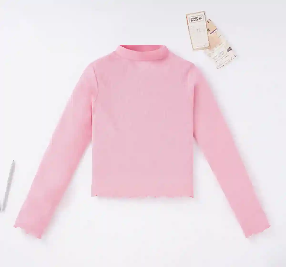 Grils Turtle Neck Rib Tee