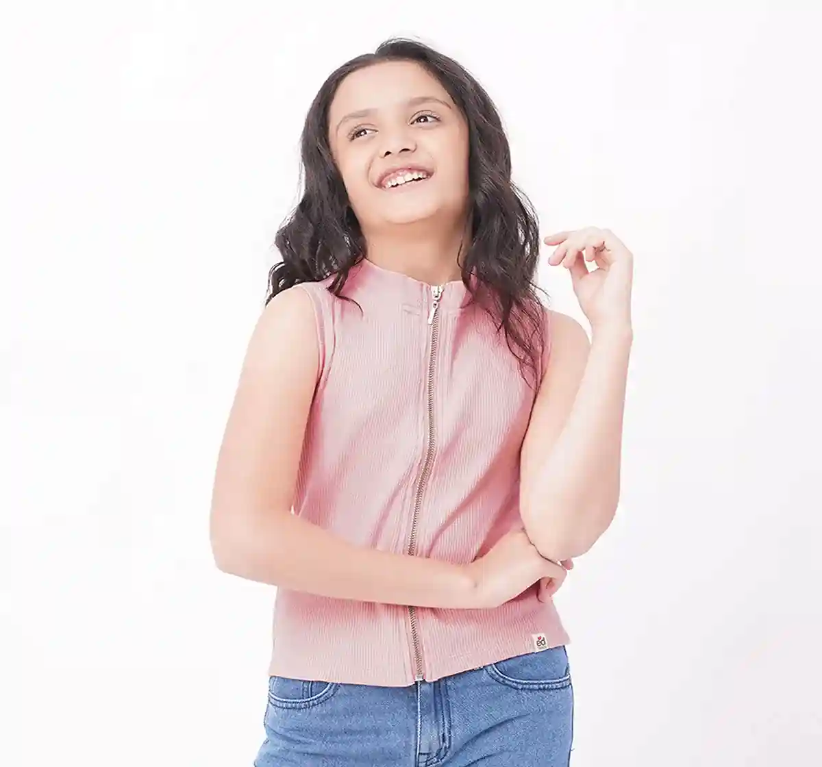 Girls Zipper Front Tee