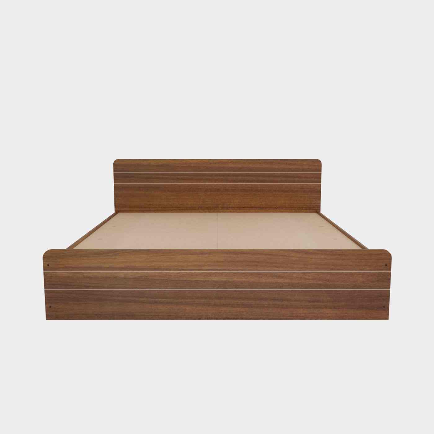 Valancia King Size Engineered Wood Box Bed - Leon Teak Finish
