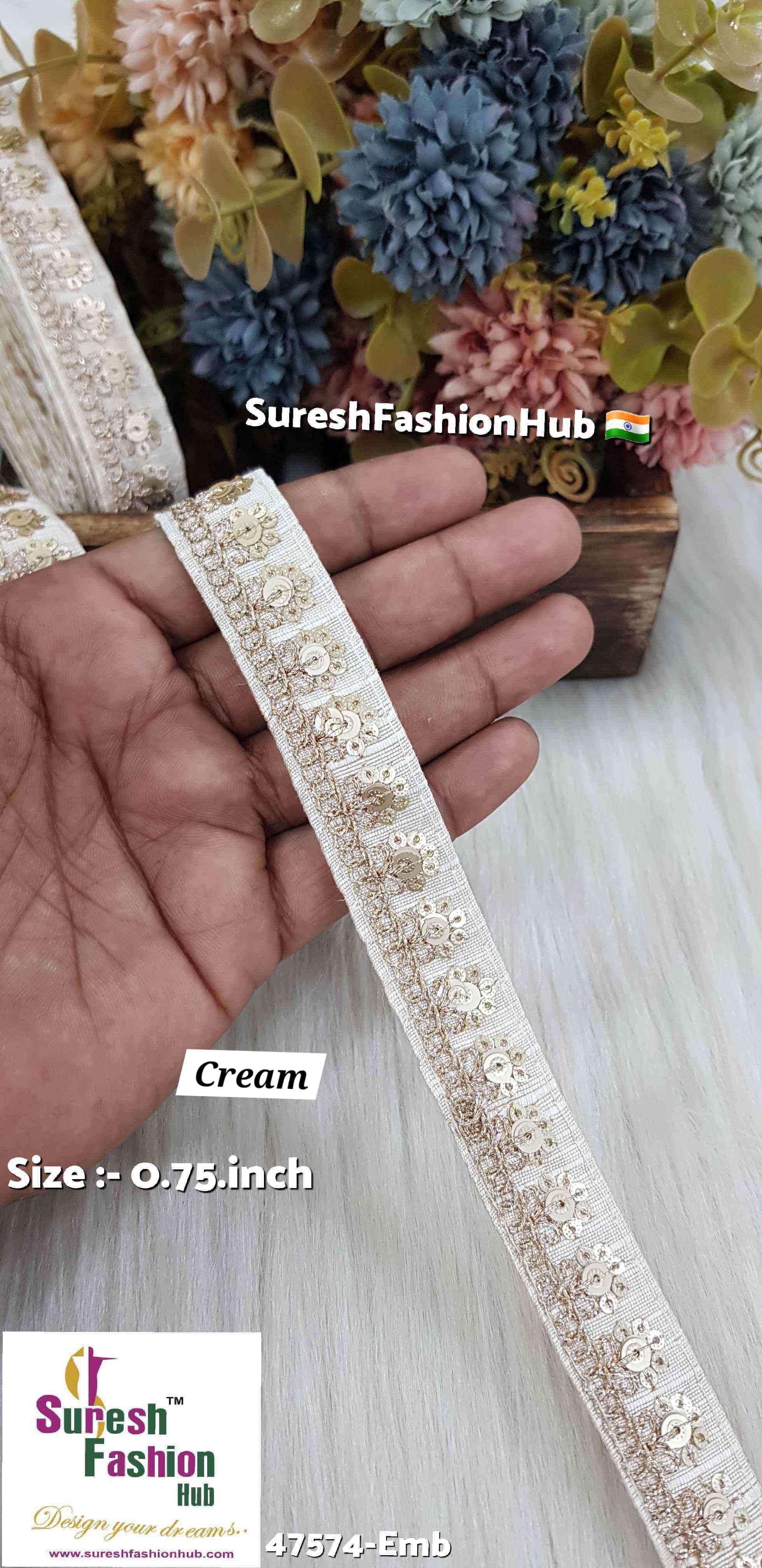 Embroidery Cream Elegance Surat Silk
