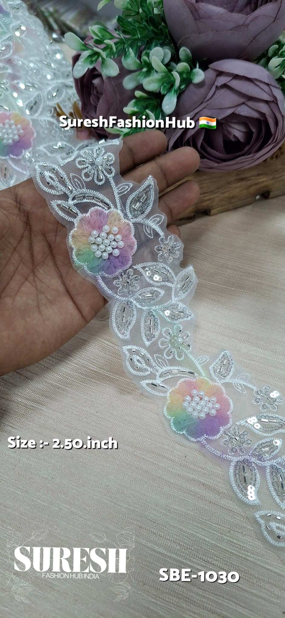 Pastel Bloom Luxe Imported Organza Lace – SBE-1030