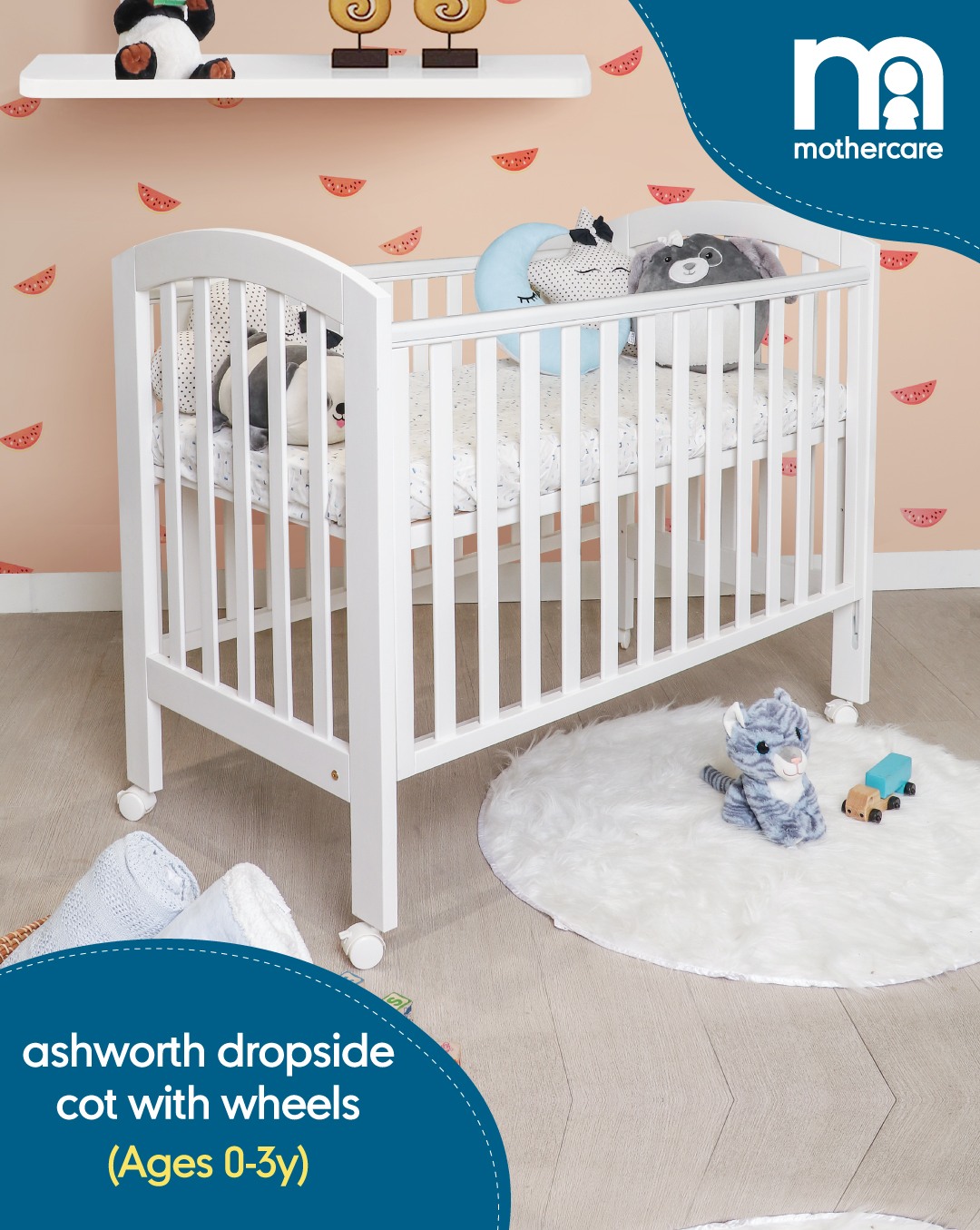 Mothercare Ashworth Drop Side Cot White