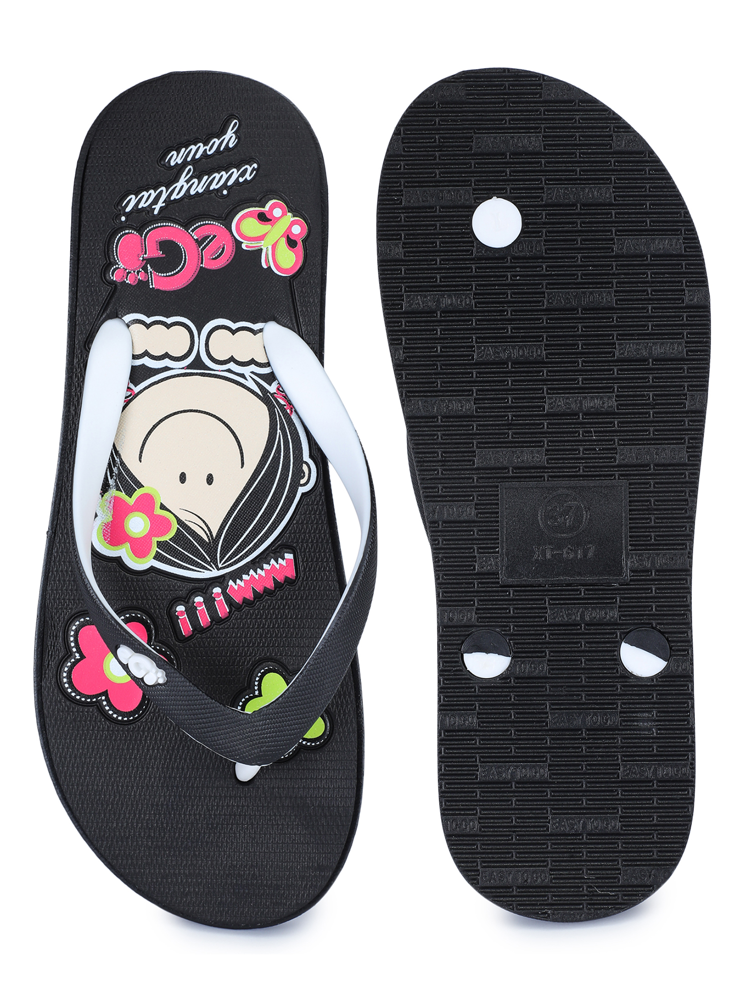 EGO EASY TO GO BLACK VSTRAP SLIPPER FOR WOMEN