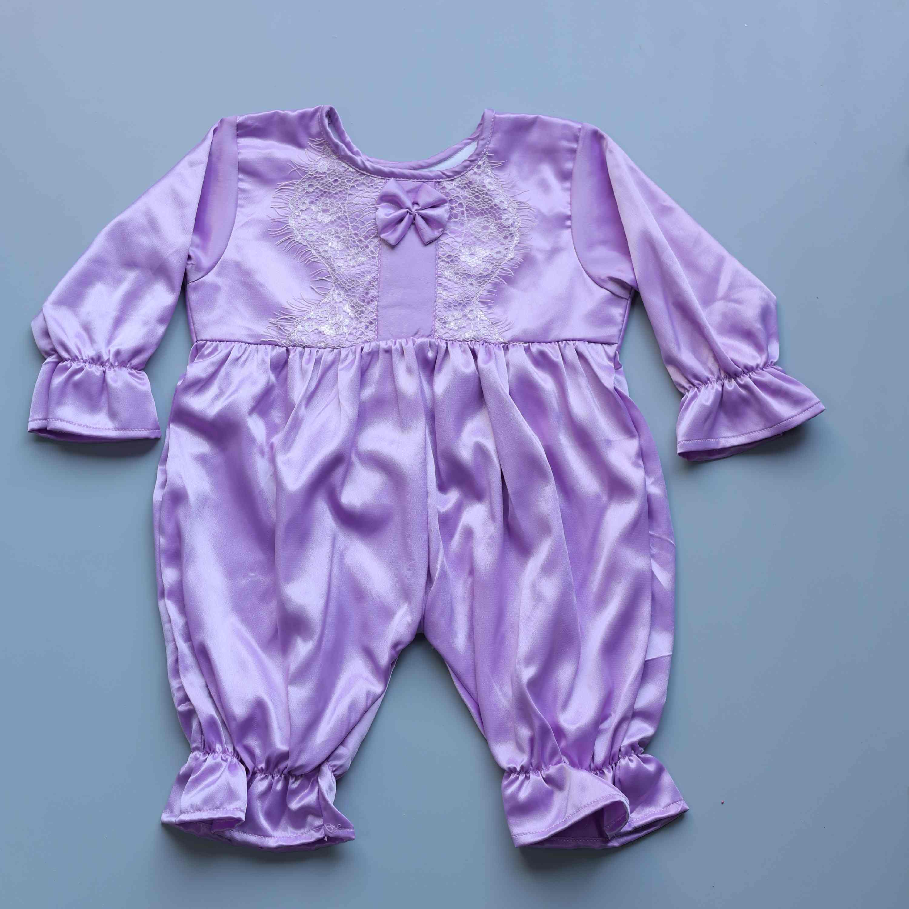 Lilac Glow Baby Romper and Turban Set