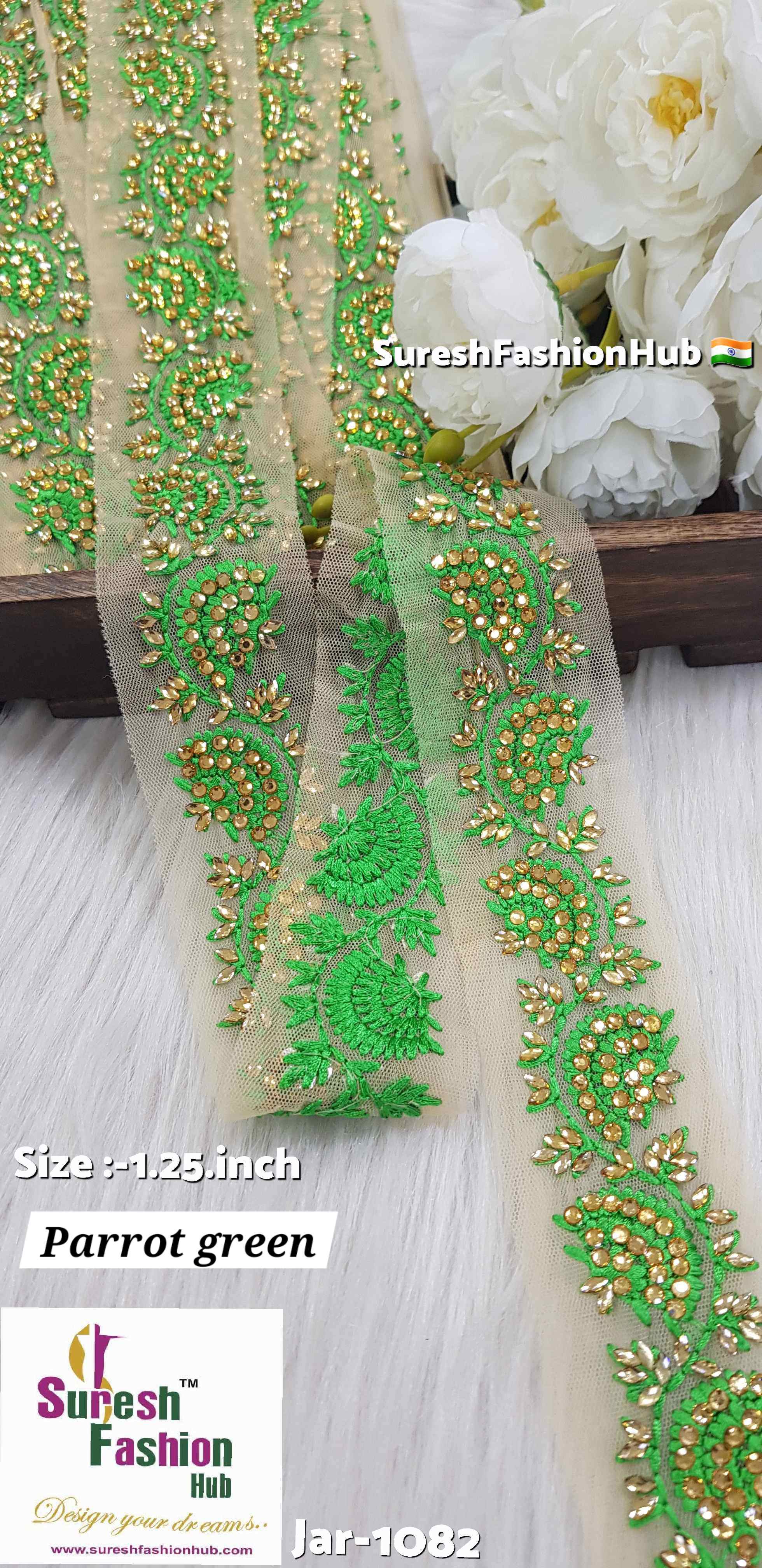 Pearl and Stone Banarasi Laces - Embellished Trims with Pearls and Stones