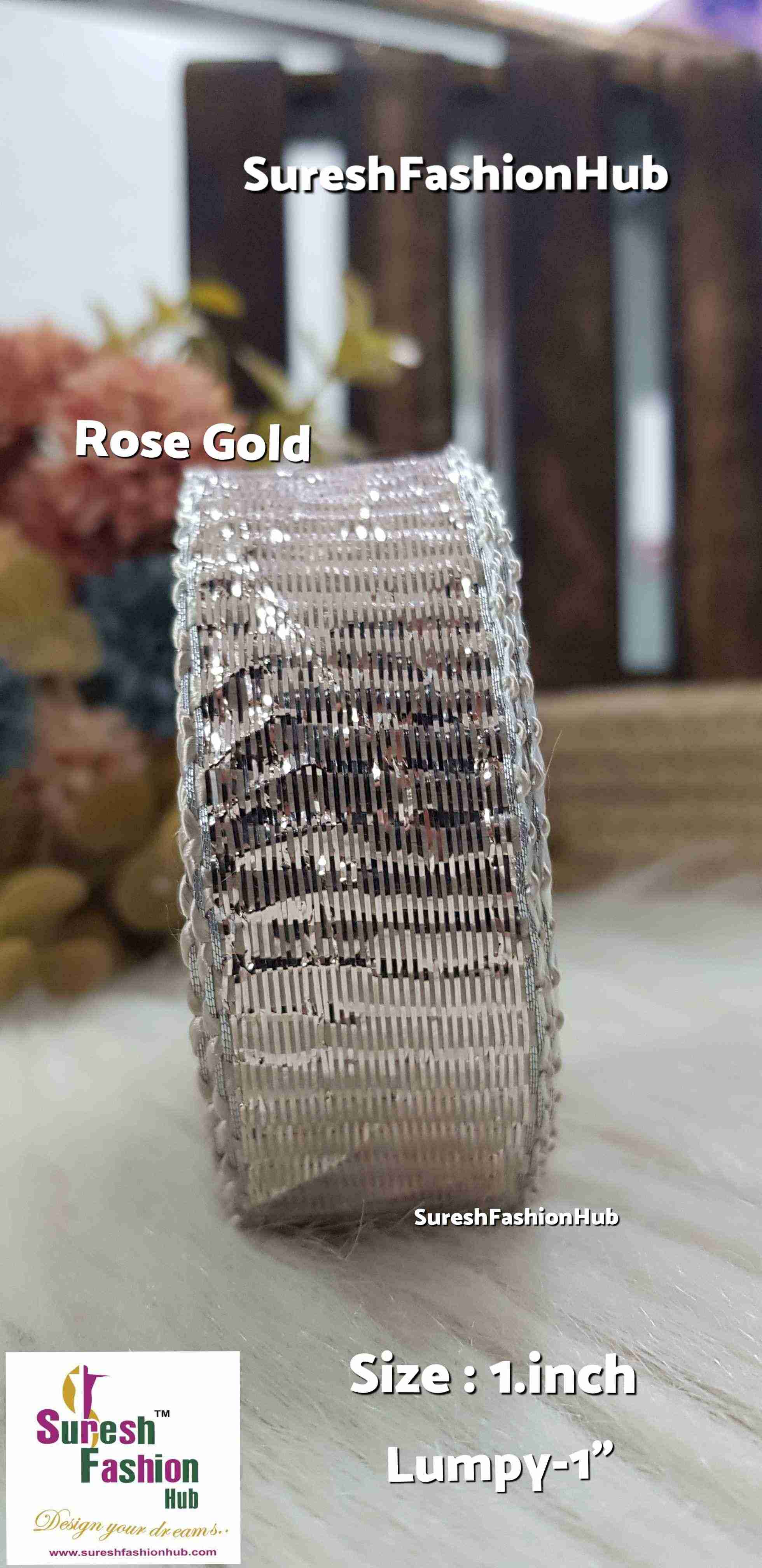 Rose Gold Lampi Gota Border 1'' inch